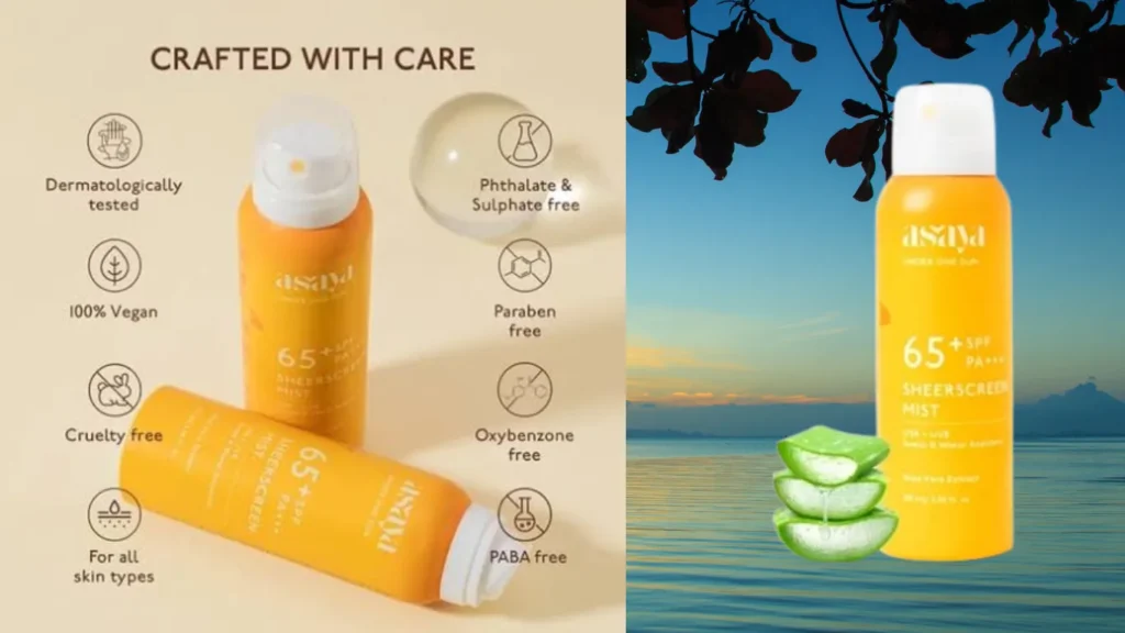 Asaya Spf 65 sunscreen spray