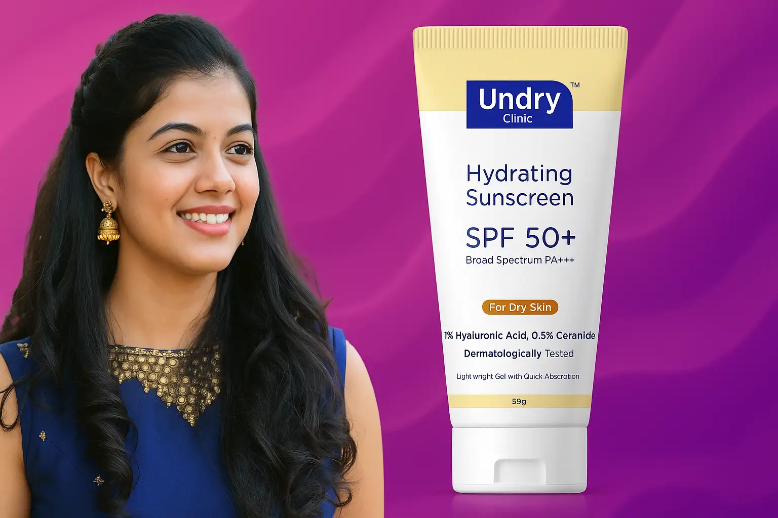 Read more about the article Undry Hydrating SPF 50 Best Sunscreen Cream for Dry Skin in India