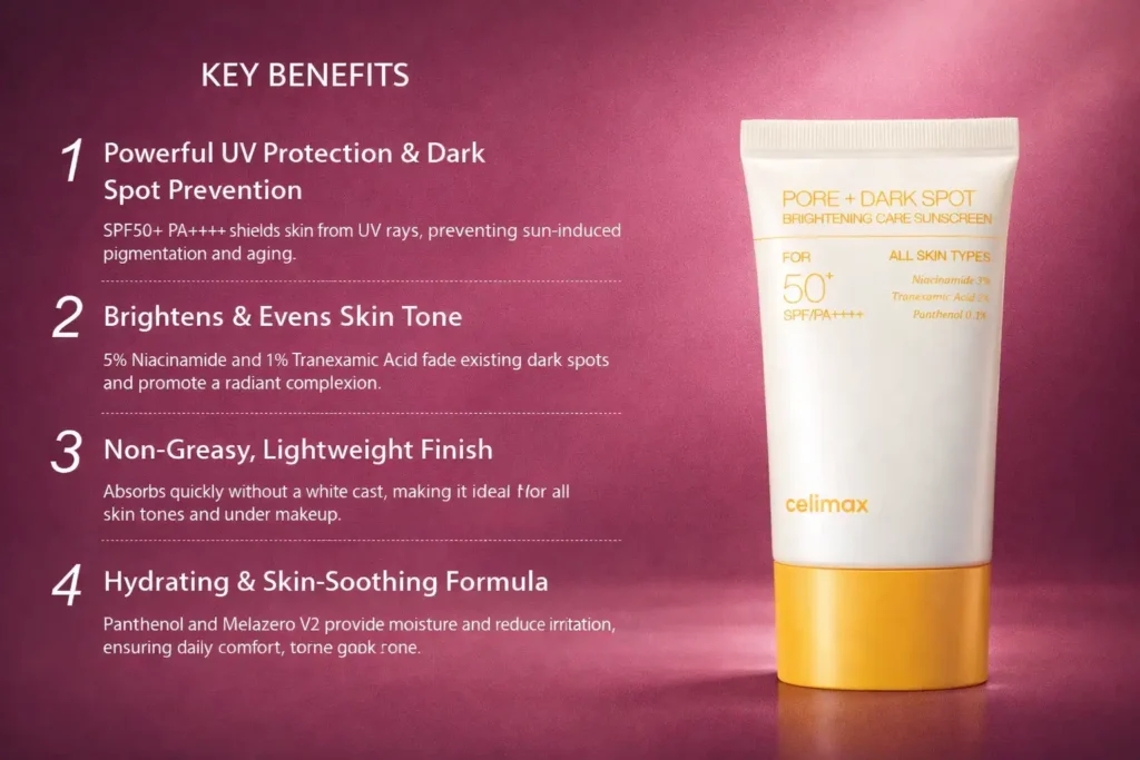 Celimax pore dark spot brightening sunscreen 